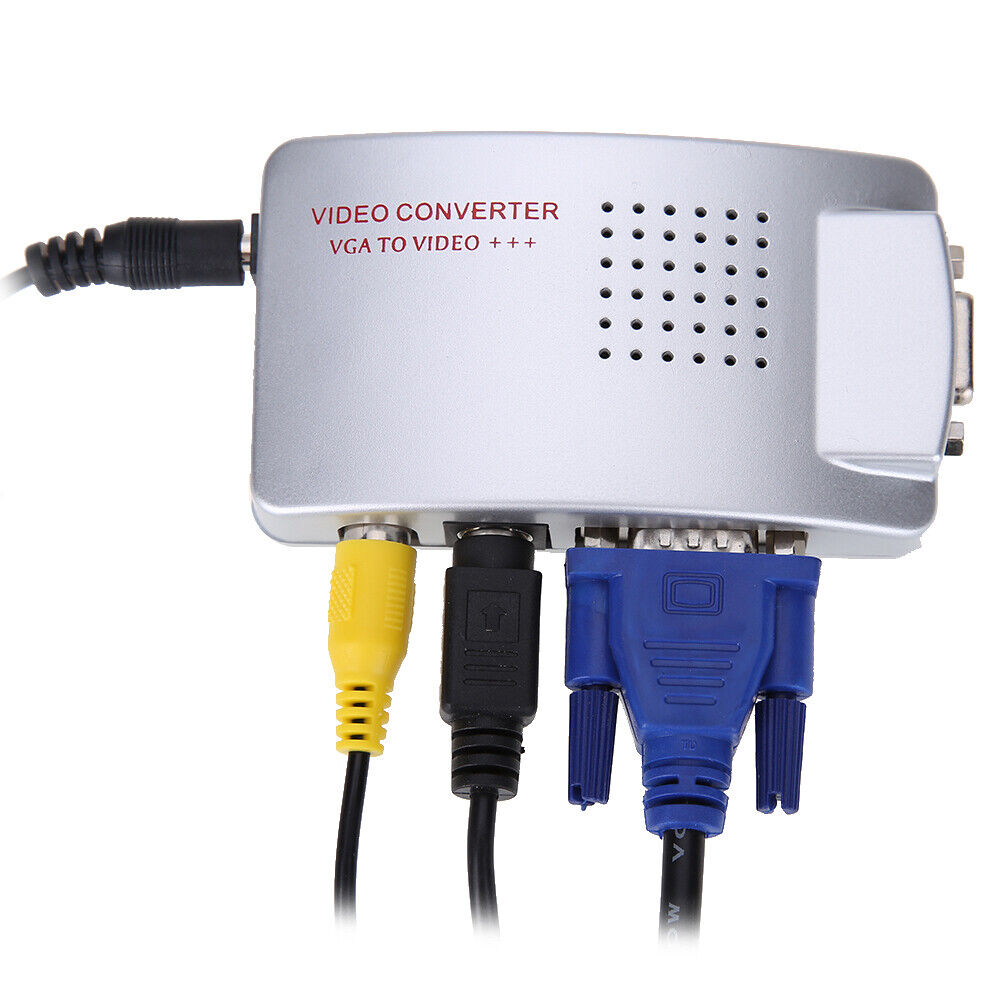 PC Laptop VGA to TV RCA Composite S-video Switch Converter Signal Adapter