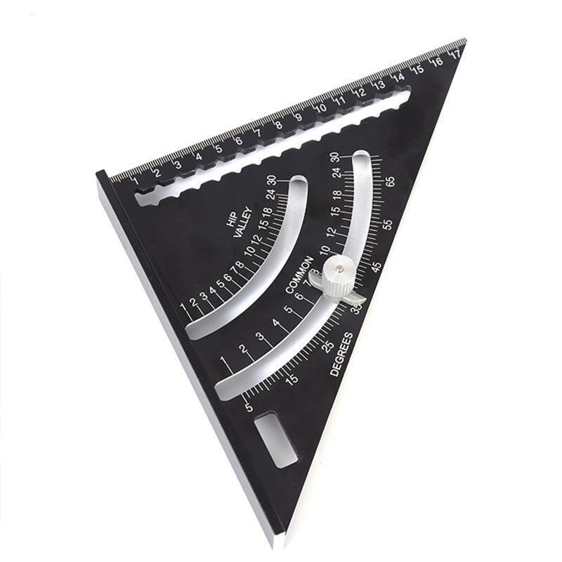 7" Metric Angle Protractor Triangle Ruler Woodworking Line Ruler Measuring Gauge