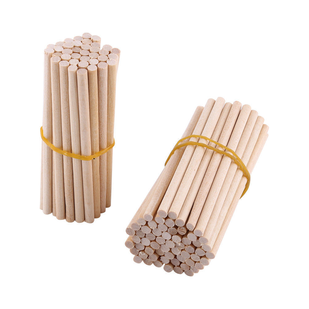 100Pcs 80mm Natural Round Wooden Lollipop Lolly Sticks Cake Dowel Food Craft DIY