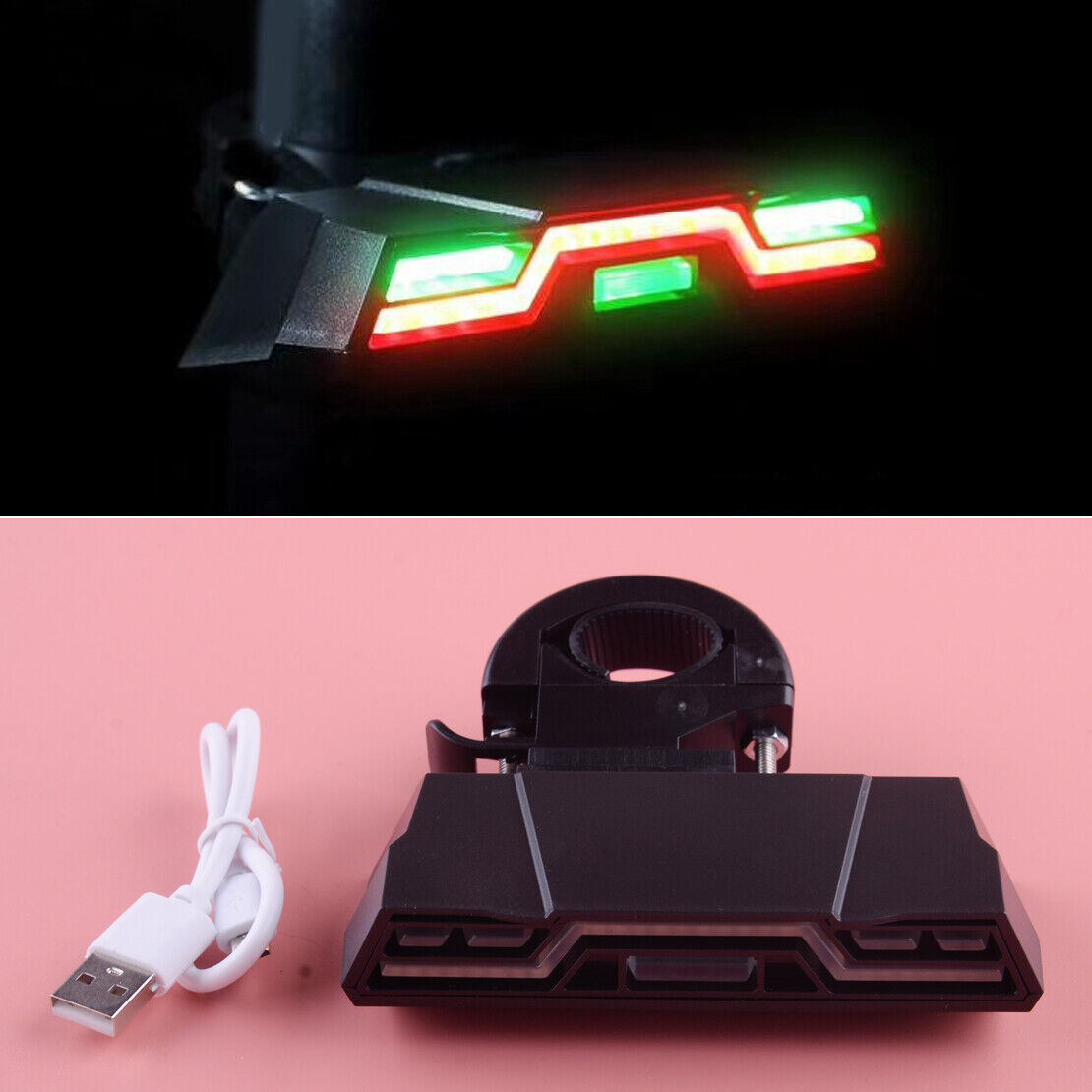 Bicycle LED TailLight Turn Signal Rear Brake Light USB Rechargeable Waterproof