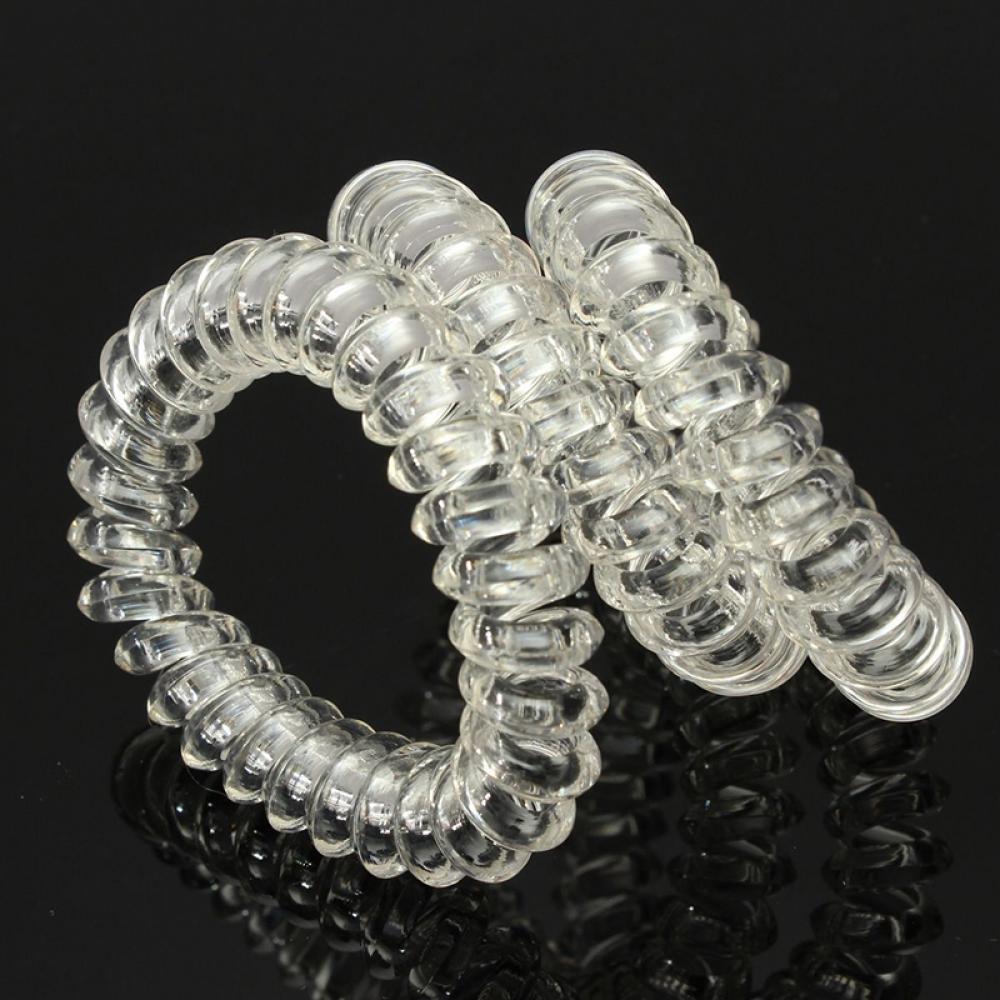 Fashion Girl Elastic Clear Ponytail Holder Rubber Wire Hair Tie Rope Hairband