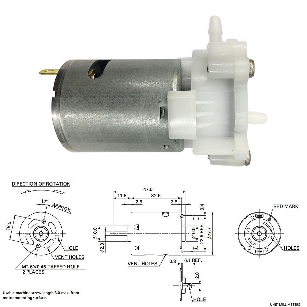 RS-360 DC 3-12V Gear Pump Self-priming Motor Mini Micro Water Pump Oil Pump