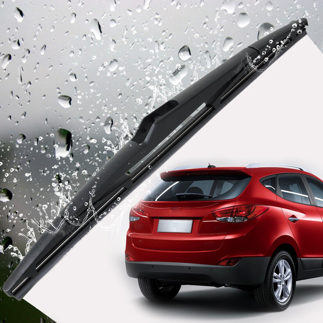 12" Hybrid 3 Section Rear Windshield Window Rain Blade Wiper fit for Hyundai Li