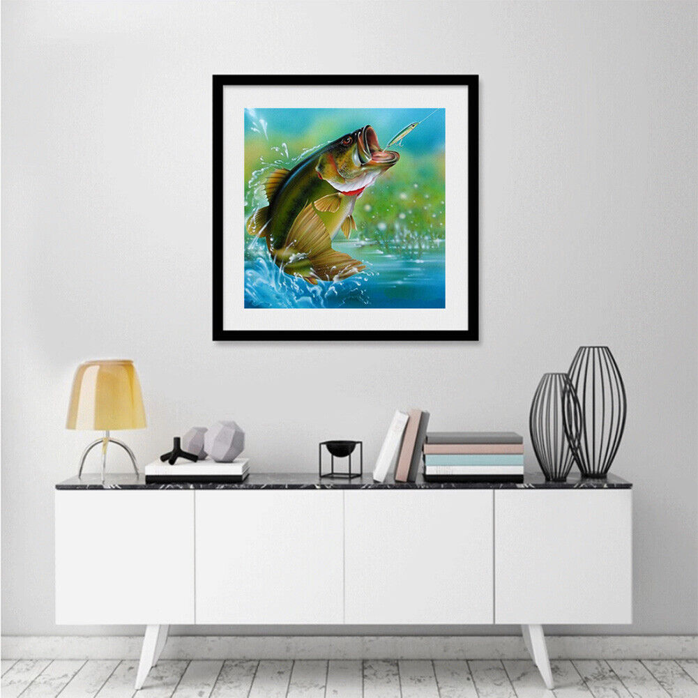 Fishing 5D Diamond Painting Embroidery DIY Craft Cross Stitch Home Decor