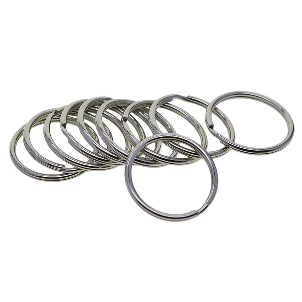 10pcs Stainless steel Key Rings Auto Lock Ring Hoop Jewelry Connector 35mm