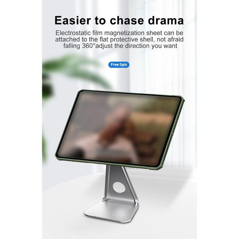 L-shaped Magnetic Tablet Holder 360° Rotation Desktop Flat Computer Phone Stand