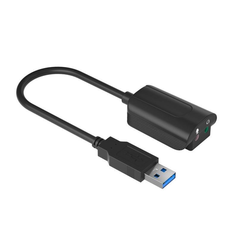 Usb-A to Audio + Mic Usb Sound Card 2 In 1 Usb To Audio Sound Card Adapter Cable