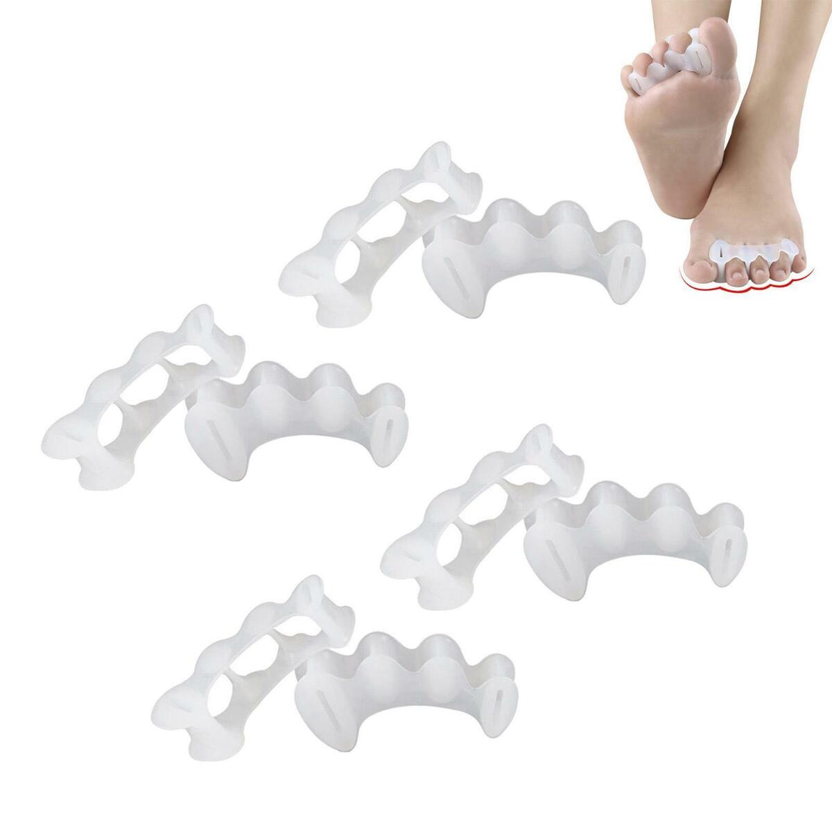 8pcs 4 Pairs Gel Toe Separators Hammer Straighteners Fixed Set for Yoga