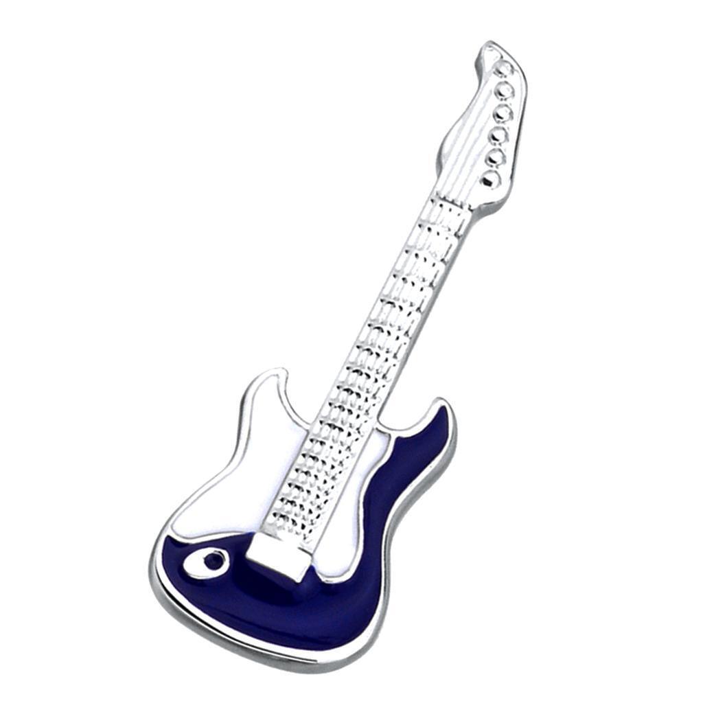 Chic Guitar Musical Instruments Enamel Guitar Brooch Pin Brass Corsage Badge