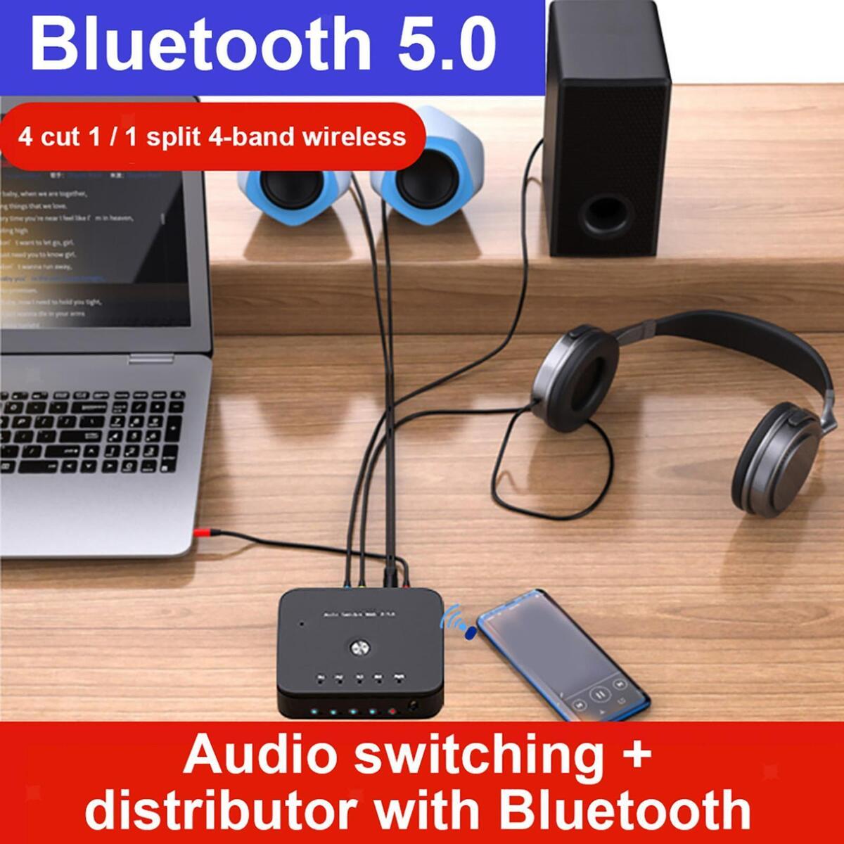 3.5mm Audio Switcher Multimedia Supplies Audio Splitter Box BT5.0 Receiver