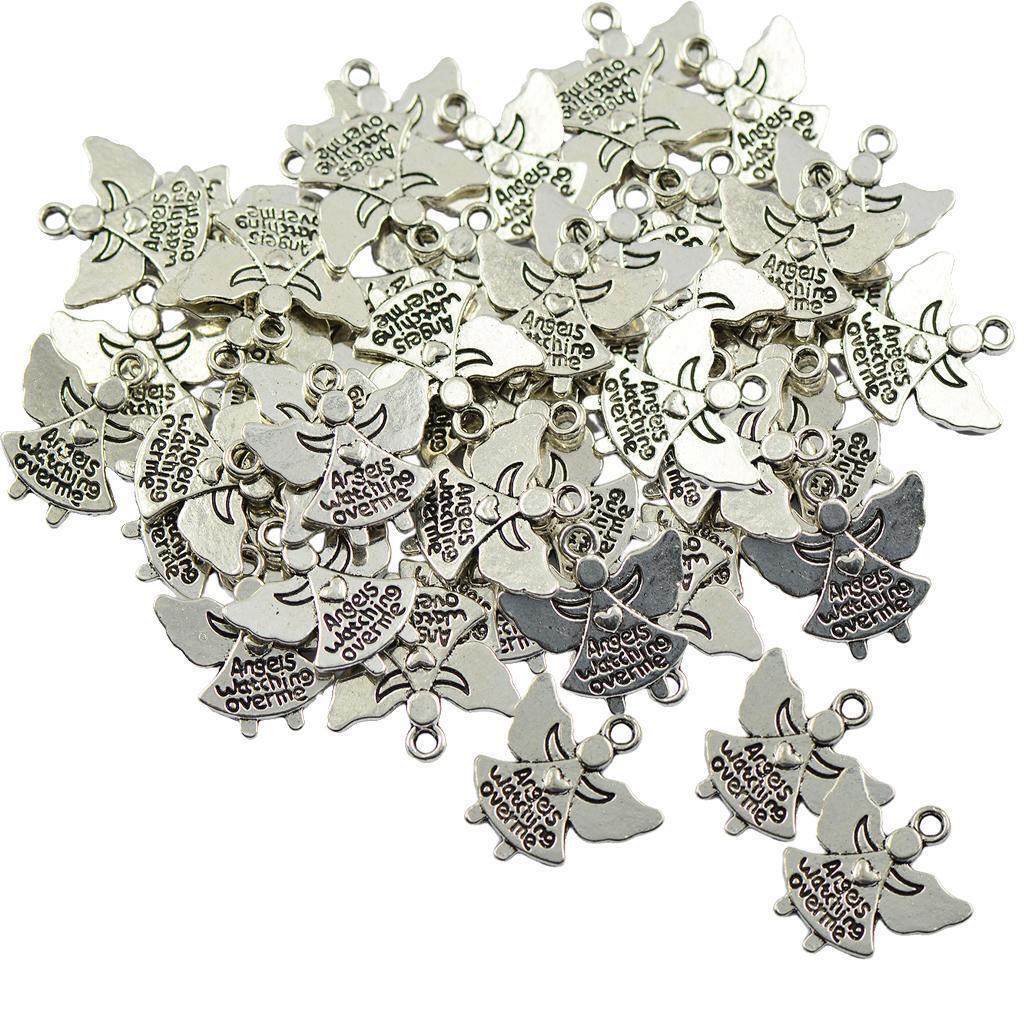 60pcs Tibetan  Angel Charms Pendants  Watching Over Me