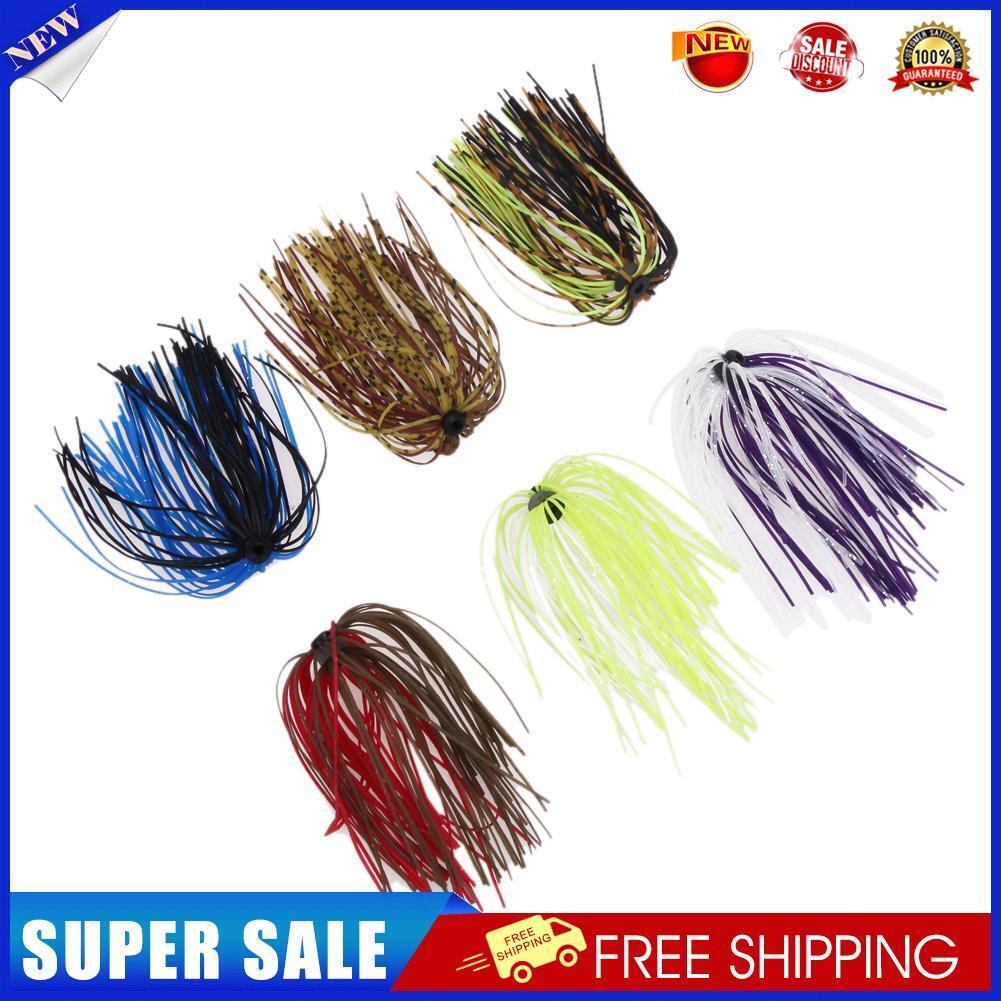 6 Bundles Silicone Skirts DIY Salty Rubber Jig Lures Squid Fishing Bait