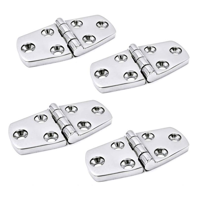 4 Pcs Stainless Steel Folding Door Hinge Casting Deck Cabinet Strap Hinges