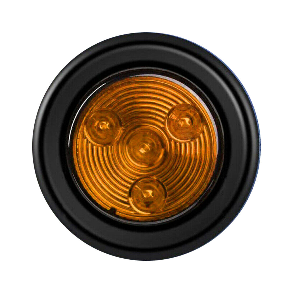2pcs 4LED 2inch Amber Round Side Marker Clearance Tail Light For Truck Trailer
