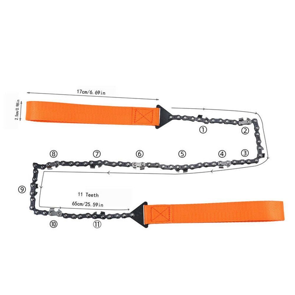 Portable Hiking Logging Saw Camping Pocket Survival Chainsaw Hand Zipper Saw