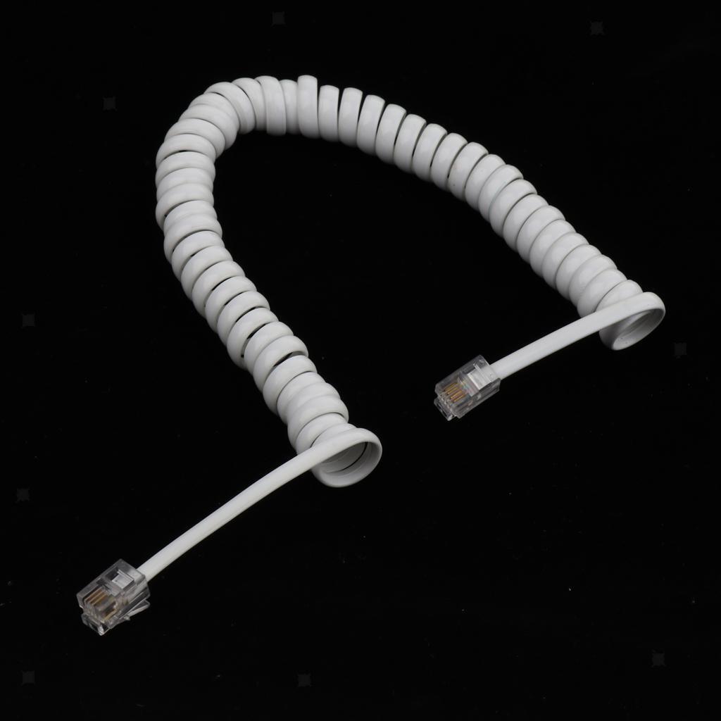 Coiled Telephone Phone Handset Cable Cord Coiled Length 1 to 5 ft Uncoiled