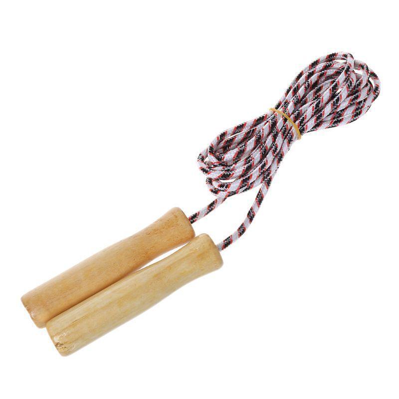 Hot 2m Wooden Handle Jumping Rope Kid Fitness Equipment Practice Speed Skipping