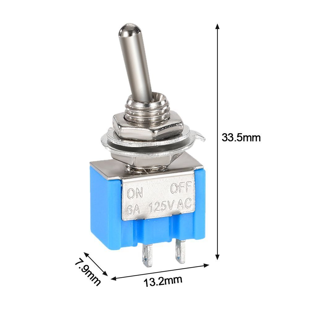 2 Pin Solder Terminals Latching ON OFF MTS-101 Rocker Switch Toggle Switch