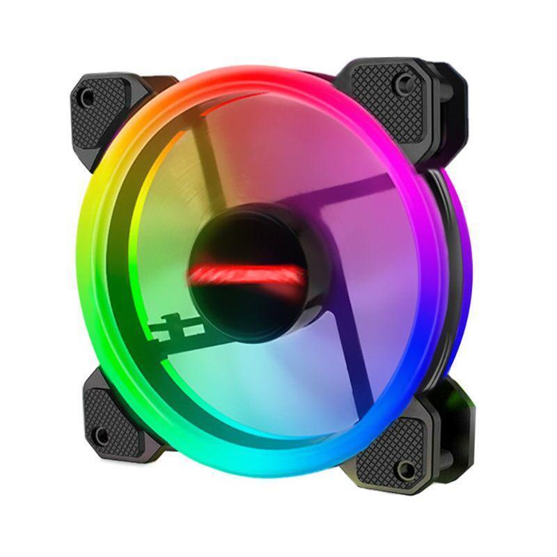 LED RGB Computer Cooling Fan 120mm Remote Control  PC Gaming Case Silent Cooler