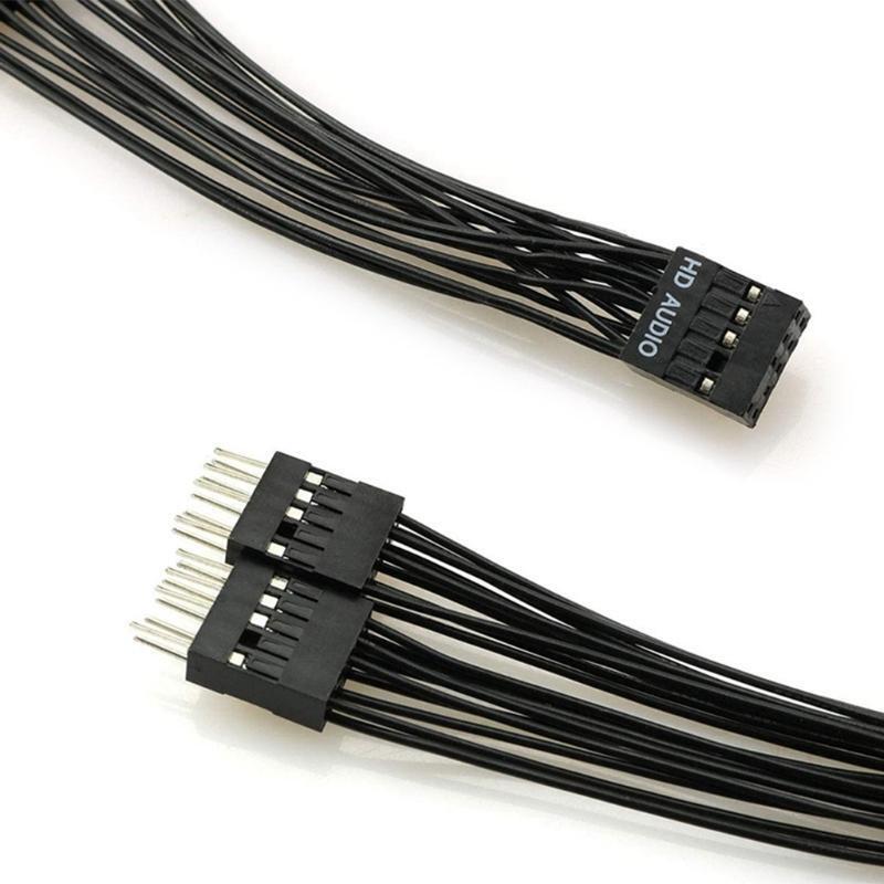 Audio Y Splitter Cable 9Pin Female to 2 Male for PC Motherboard Extension Cable