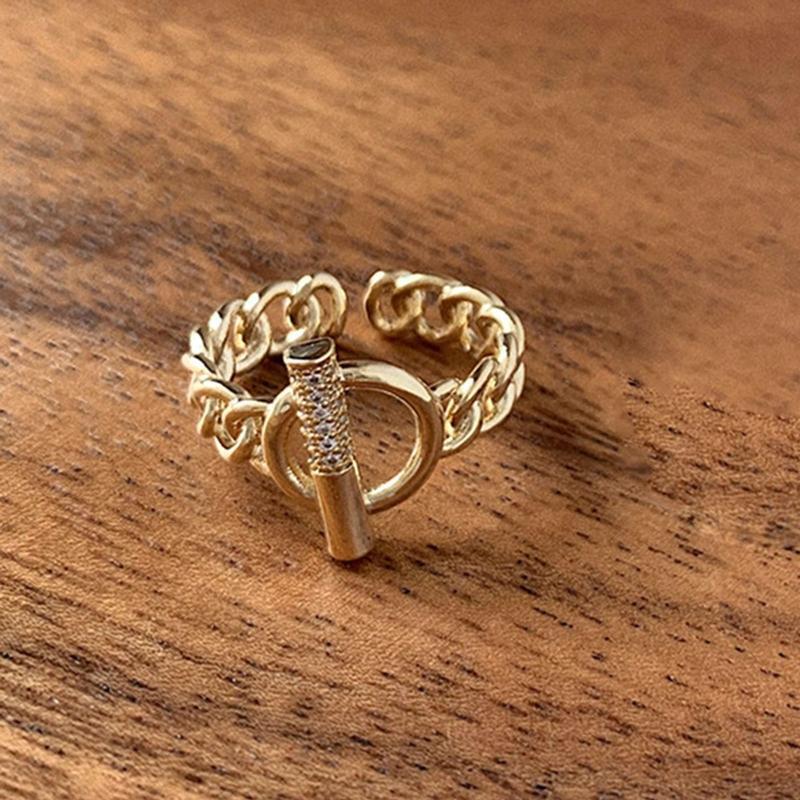 Minimalist Link Ring Personality G Letter Index Finger Ring for Girl Jewelry