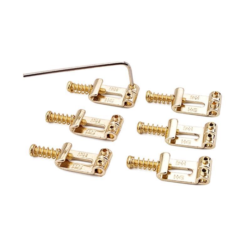 6x Bridge Saddles w/Guitar Musical Wrench for Musical Instrument Electric Guitar