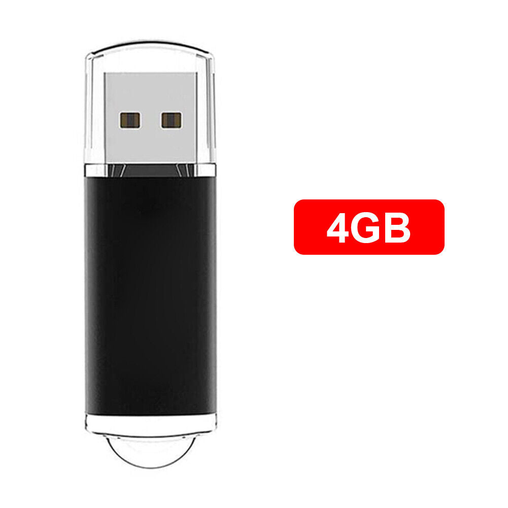 CW10029 High Speed USB 2.0 Flash Drive Clear Cap Thumb Drive (4GB Black)