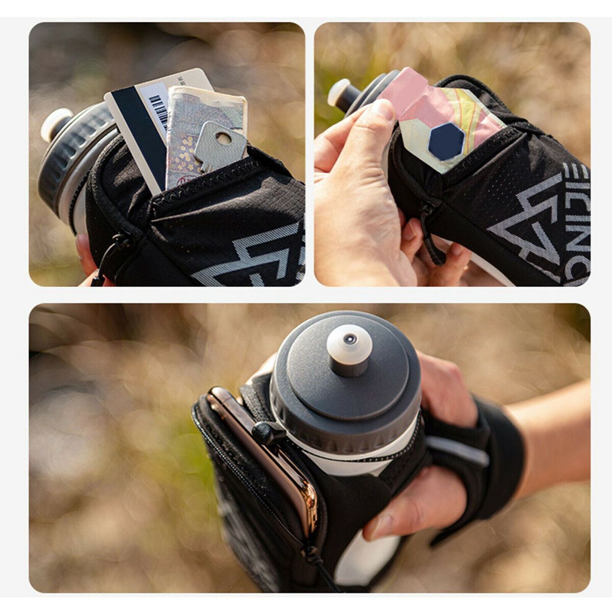 Sports for Running Handheld Case Tote Bag Sleeve Holder Water Bottle Pouch
