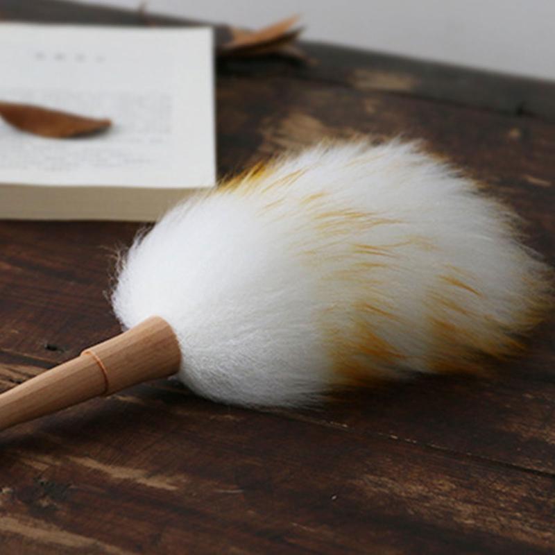 Dust Mites Dusting Brush Household Wool Short Beech Wood Handle