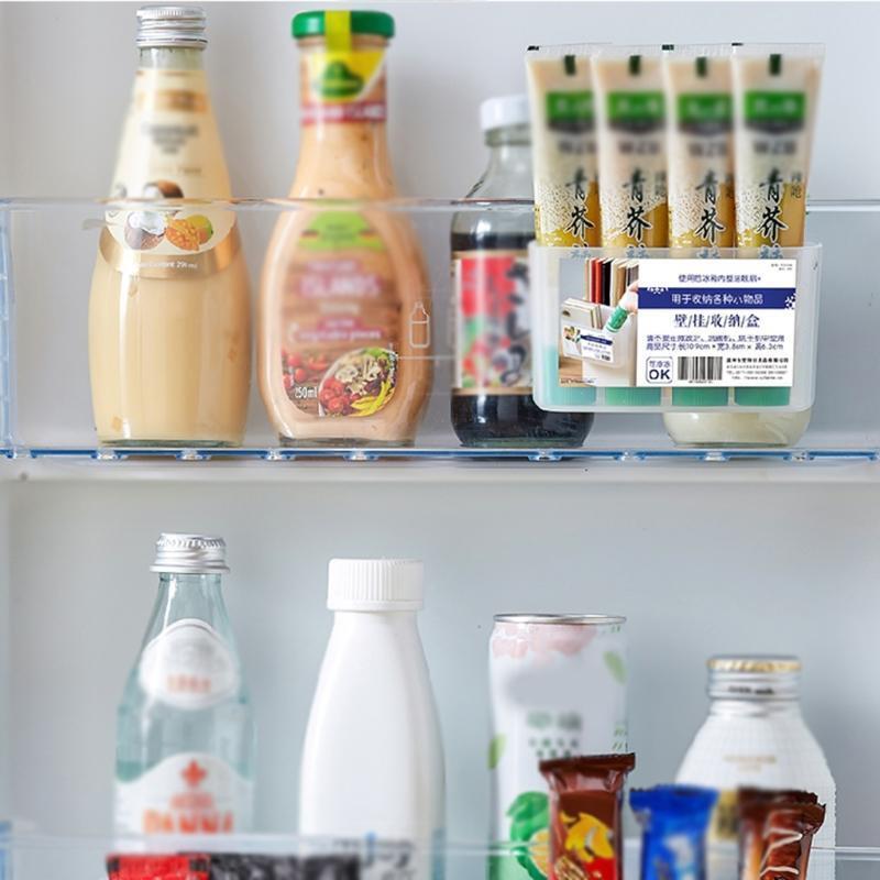 Makeup Brush Organizer Side Refrigerator Storage Box Fridge Spice Rack for Home