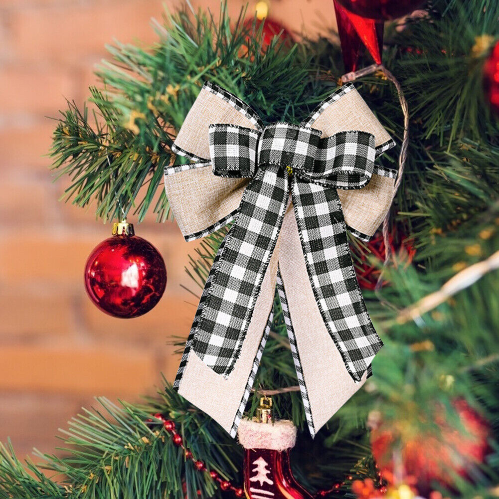 Christmas Tree Decor Bow Tie New Year Craft Wedding Party Ornament (White)