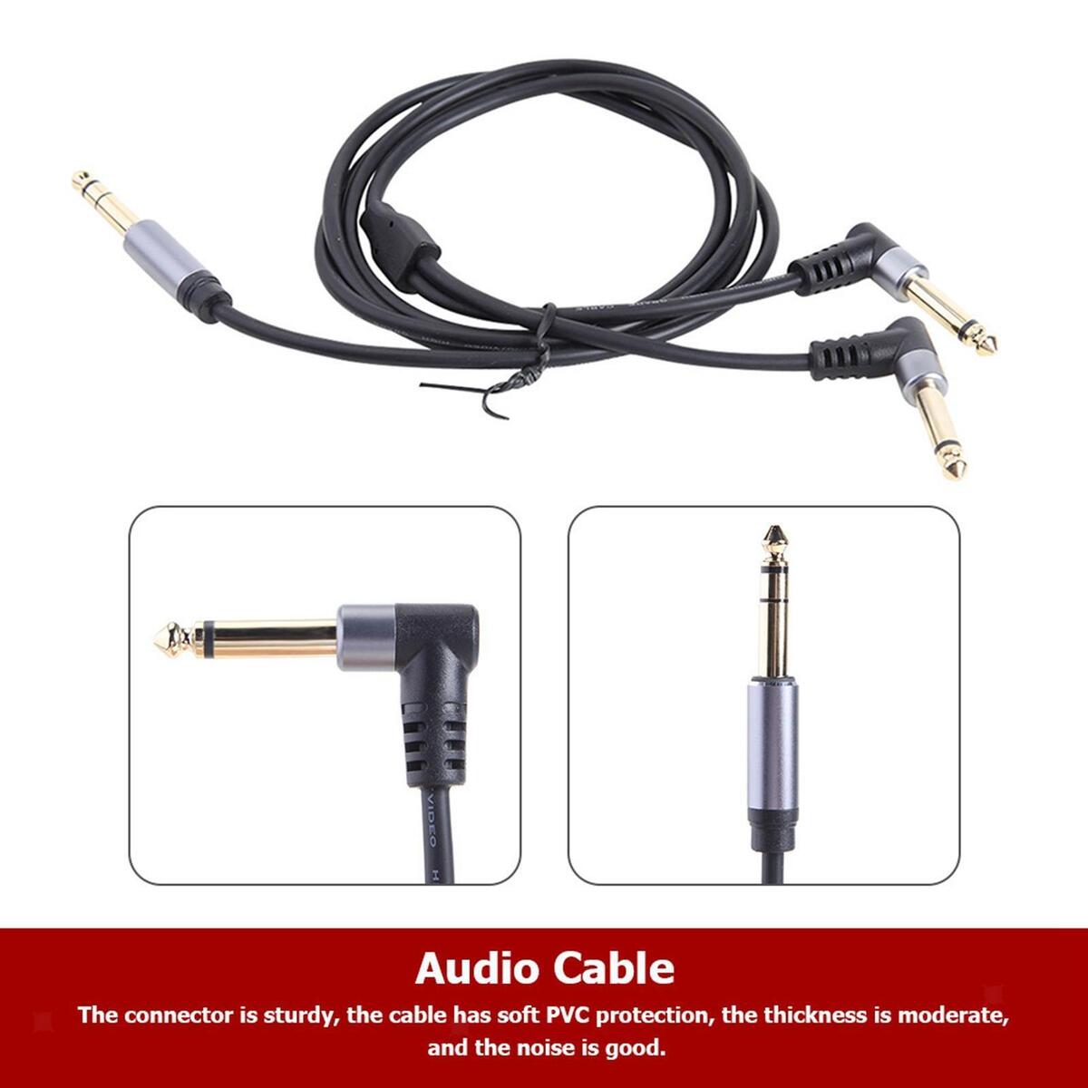 1/4 Insert Cable 6.35mm  Dual 6.35mm TS Stereo Breakout Cable Y Splitter