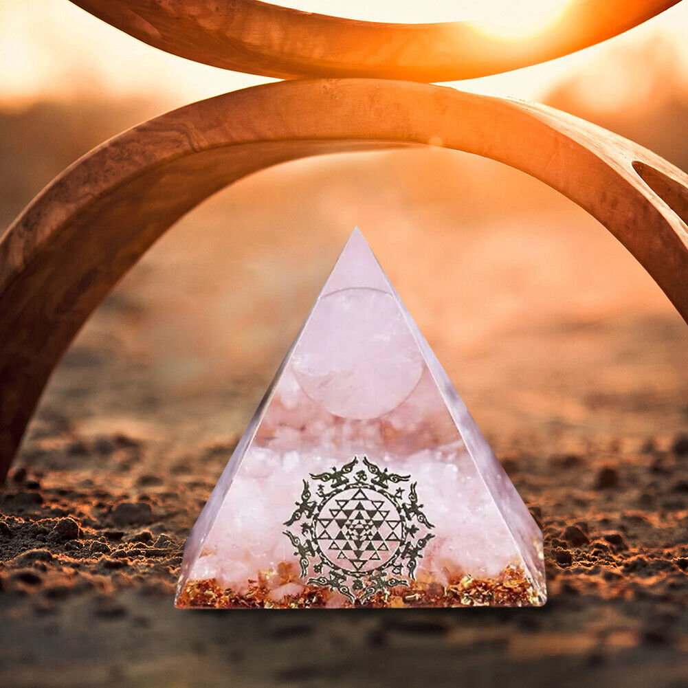 Crystal Pyramid Healing Energy Meditation Crystals Home Office Decor (D)