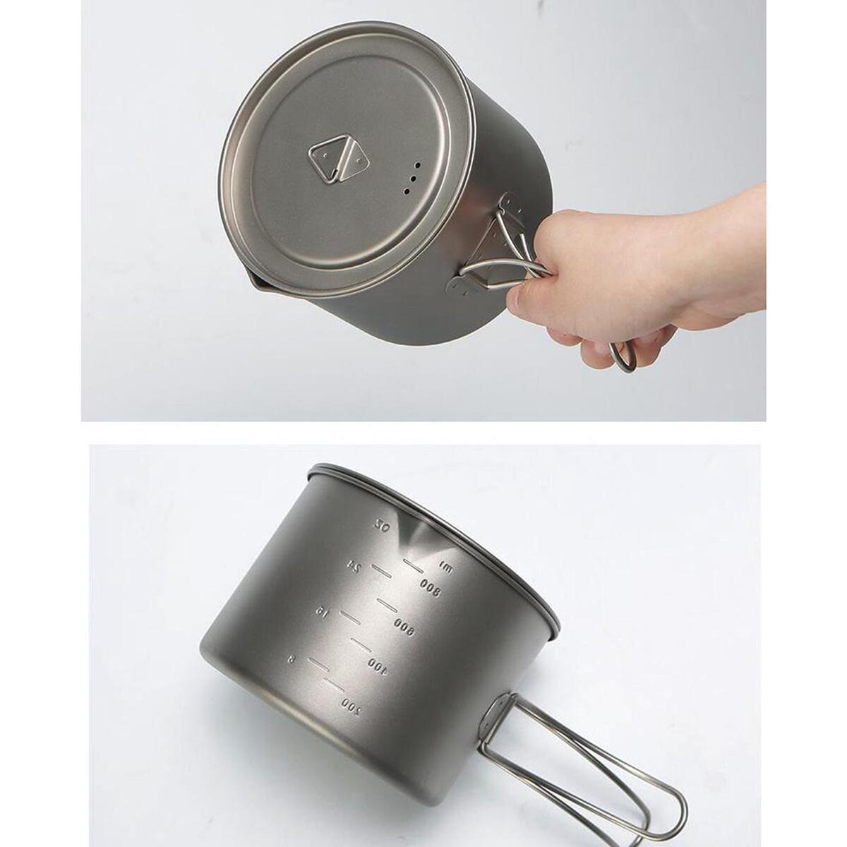 Camping Coffee Mug with Lid Drinking Cups Titanium Water Cup for Trekking