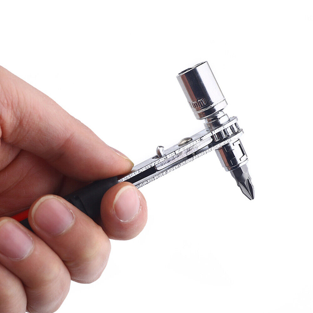 Semi-Automatic Double-Headed Ratchet Grip Spanner Screwdriver Bit Wrench