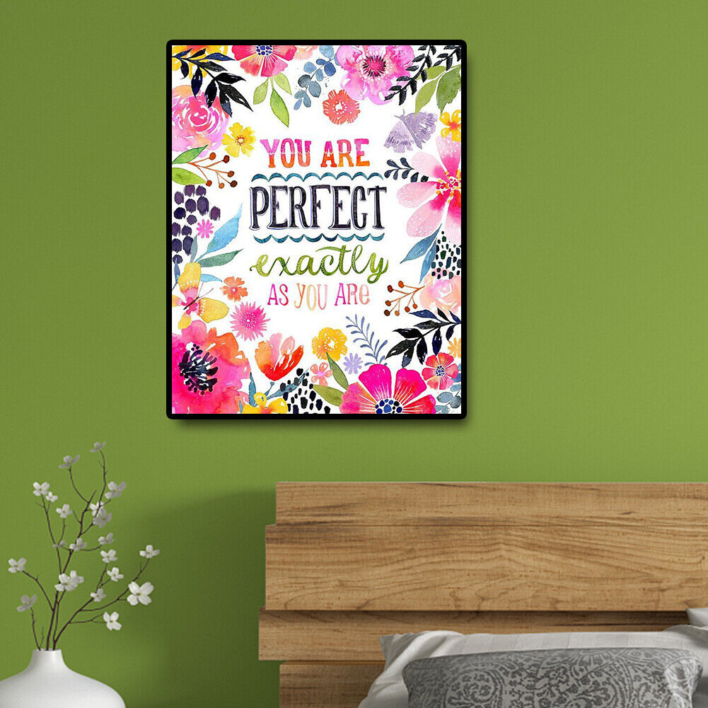 DIY Letter Cross Stitch 5D Full Round Drill Diamond Painting Wall Art Craft
