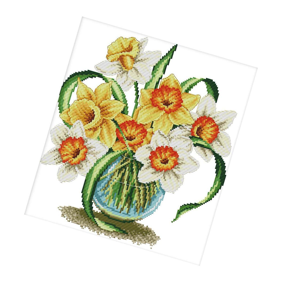 Floral  Stamped Kit DIY Full  of Embroidery Starter Kits