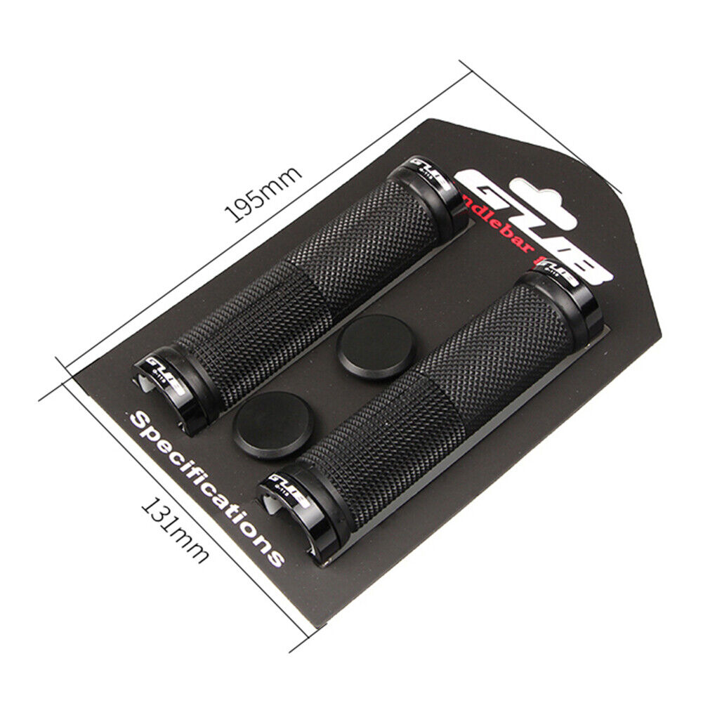 1 Pair GUB Bicycle Handlebar Grip Lock Rubber Bike Anti-slip Grips (Black)