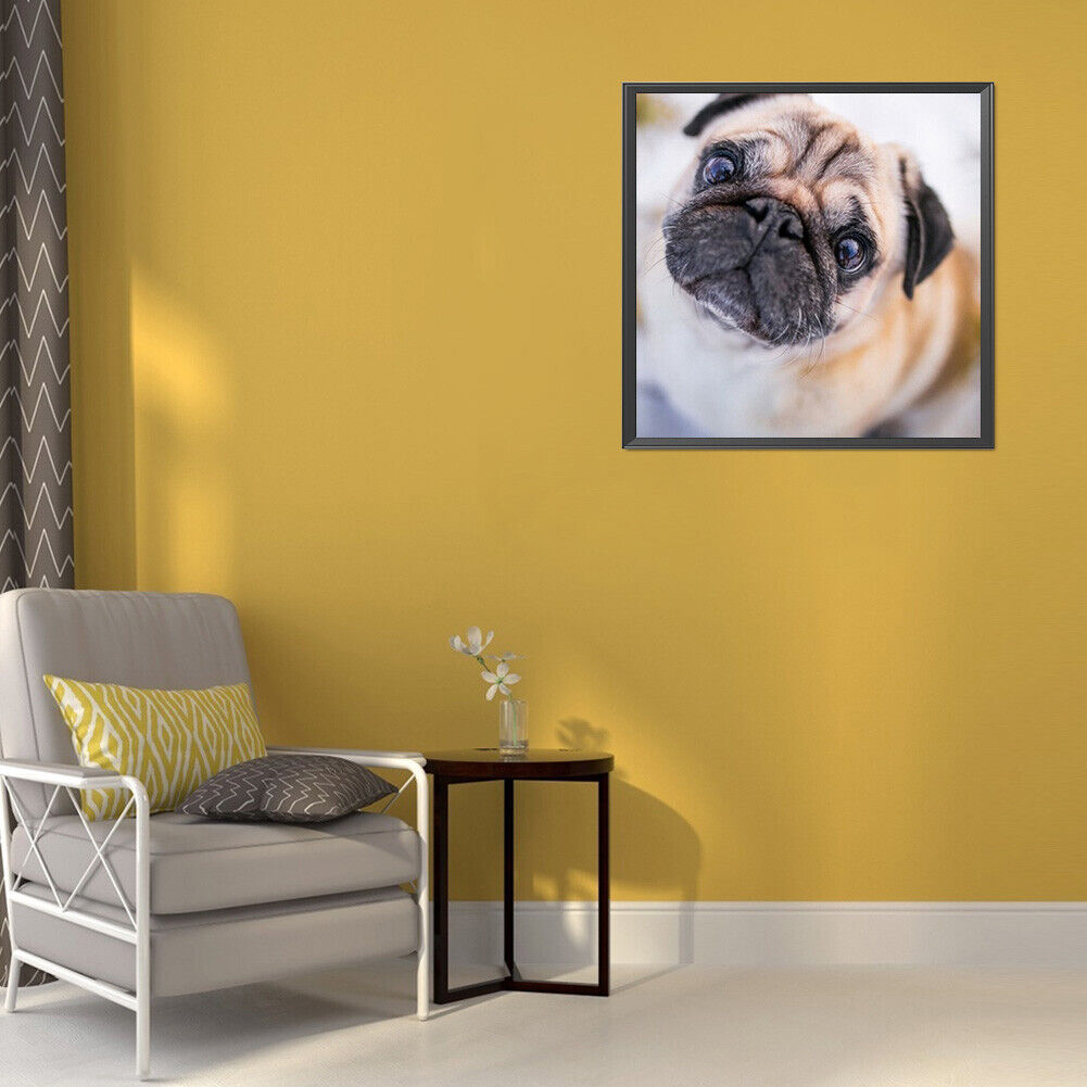 5D DIY Diamond Painting Pug Full Round Drill Mosaic Picture Kit Wall Art