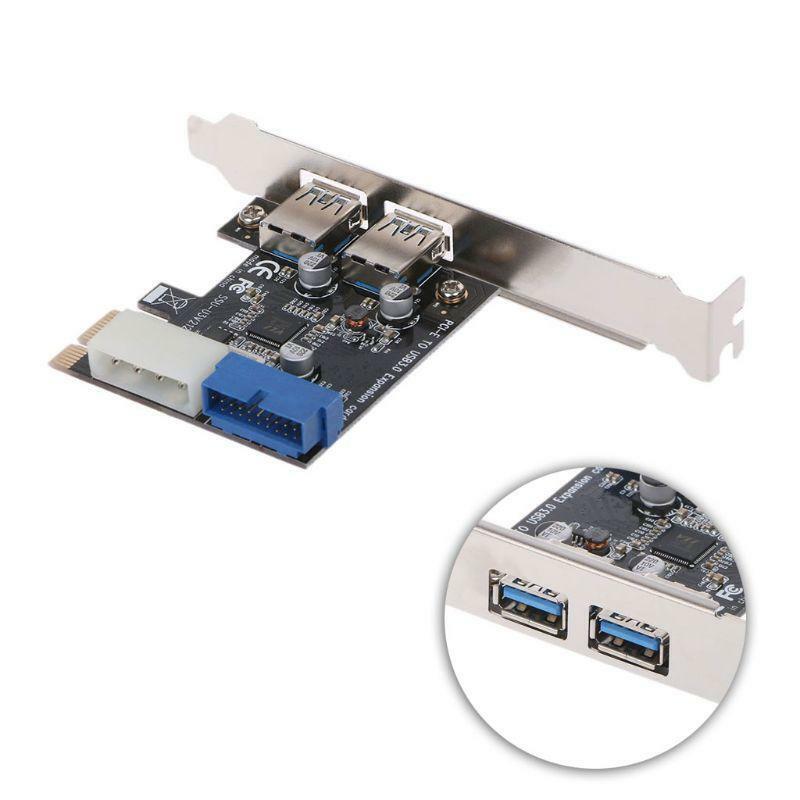 2 Port 19Pin Header PCI Express USB 3.0 Card Adapter 5Gbps Transfer Rate