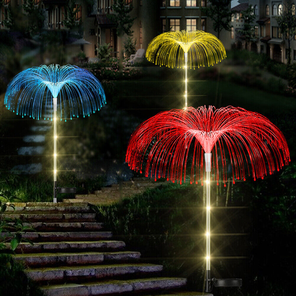 2pcs Solar Fireworks Lights Waterproof Outdoor Patio Lawn Garden Decor Lamp