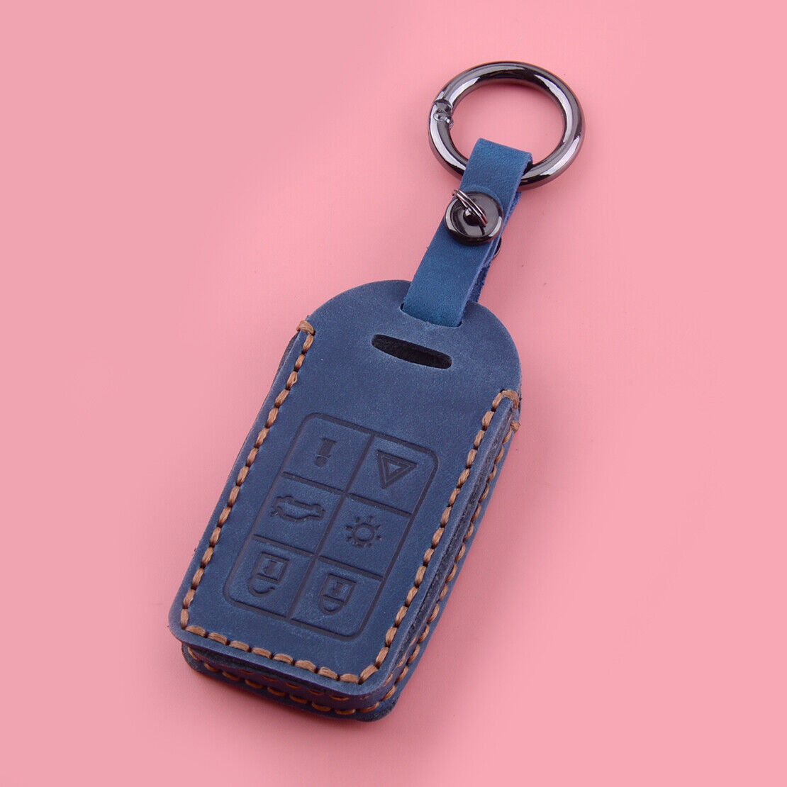 Leather Car Remote Key Fob Case Cover Assy Fit For Volvo S60 S80 V70 XC60 XC70