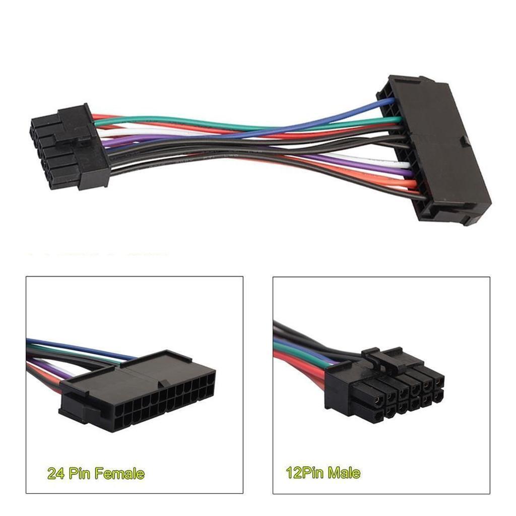 6 "ATX 24-pin Socket for 12-pin Converter Adapter, Power Supply Cable 18AWG