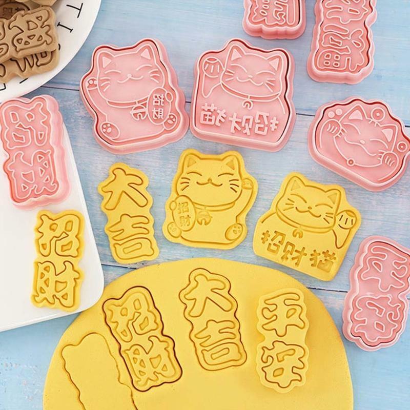 8 PCS DIY Cookie Cutting Moulds Cat Shape Cute Baking Molds Fondant Pastry Tools