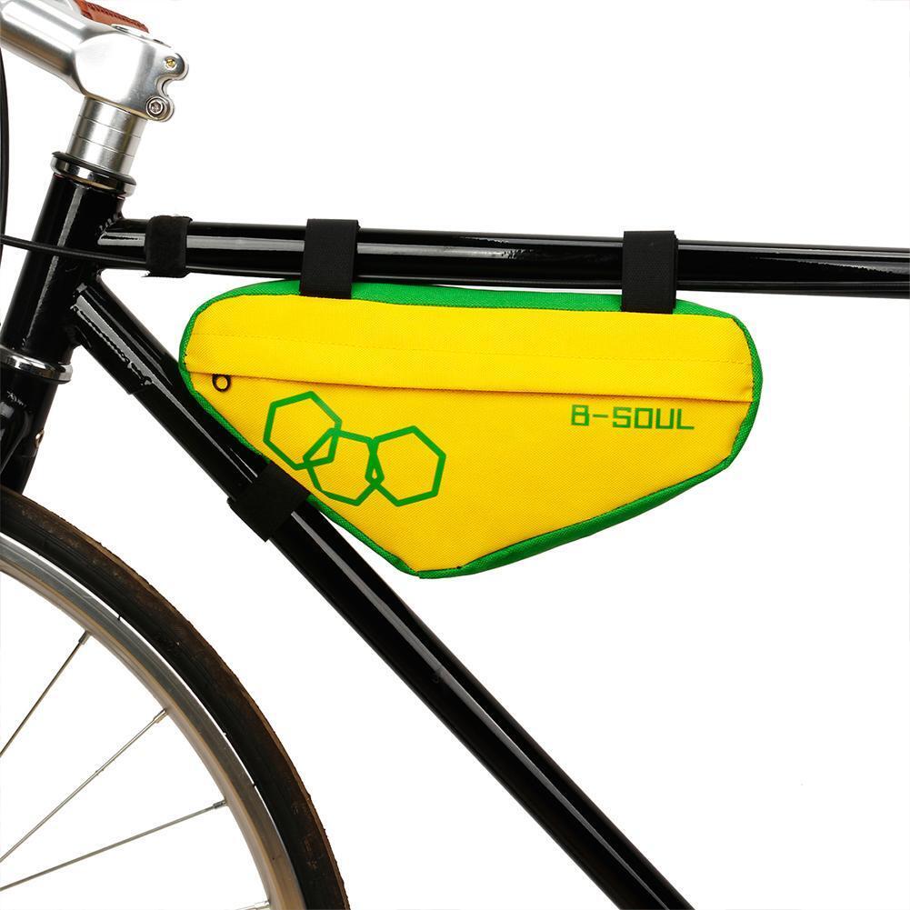 Waterproof Bike Triangle Bicycle Frame Front Tube Bags (Yellow Green)