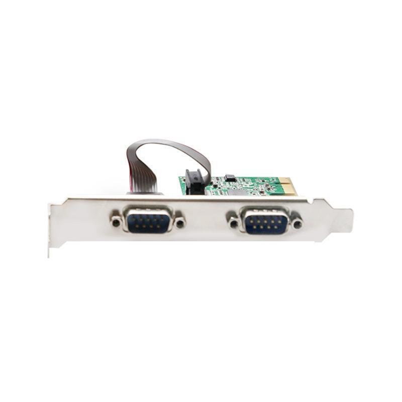 2 Port Serial PCI Express RS232 Com Serial Card PCIE Riser Converter AX99100Chip