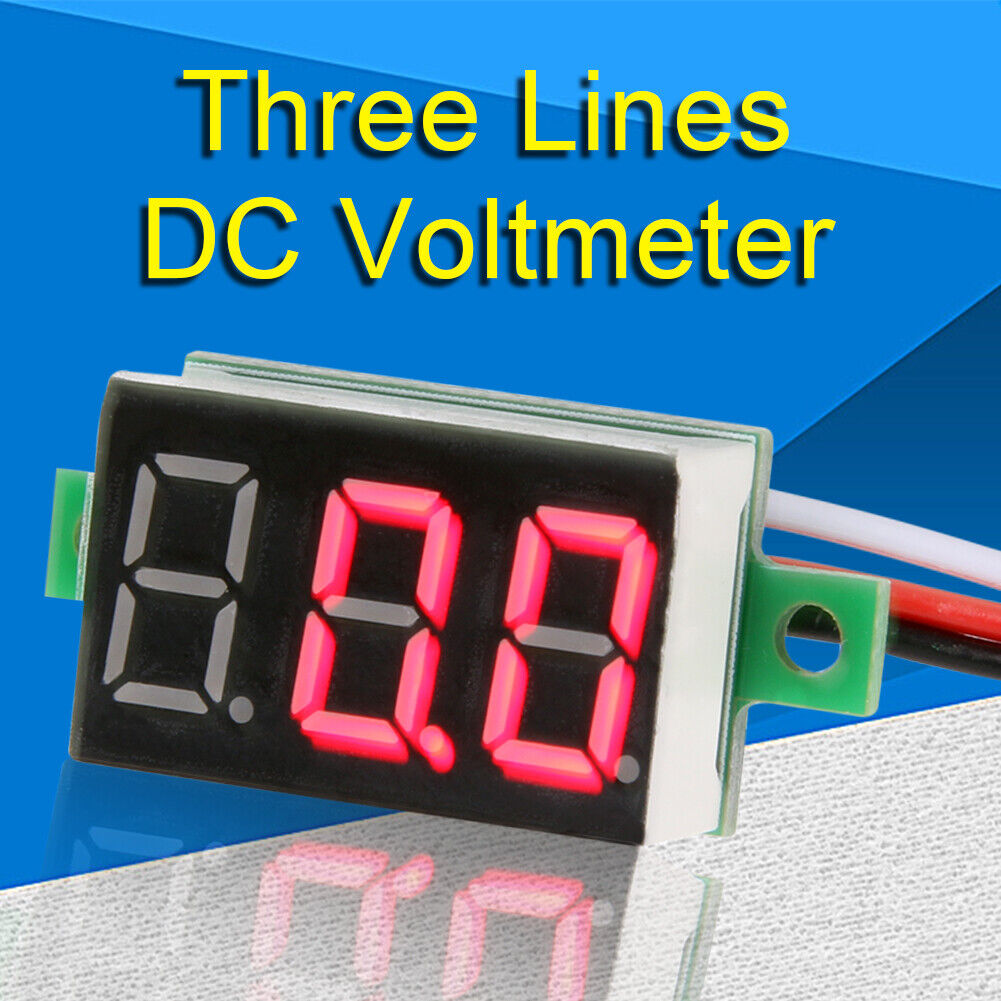 0.36inch LED Digital Voltmeter DC0-100V Three Line Volt Meter(Red)