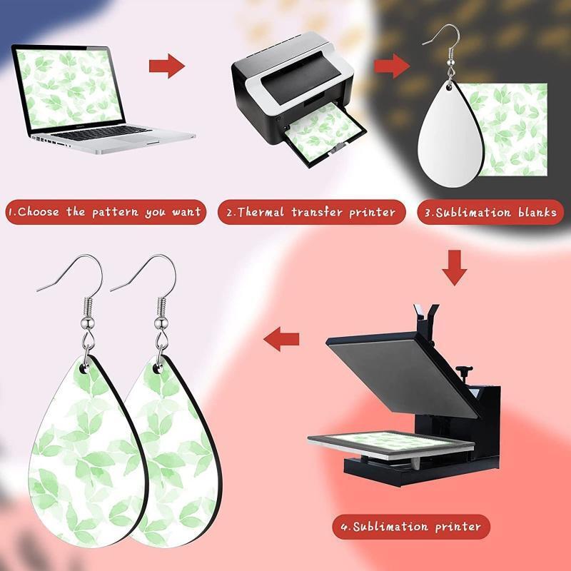 24-piece Set Heat Transfer Earrings Dye Sublimation Consumables Earrings Jewelry