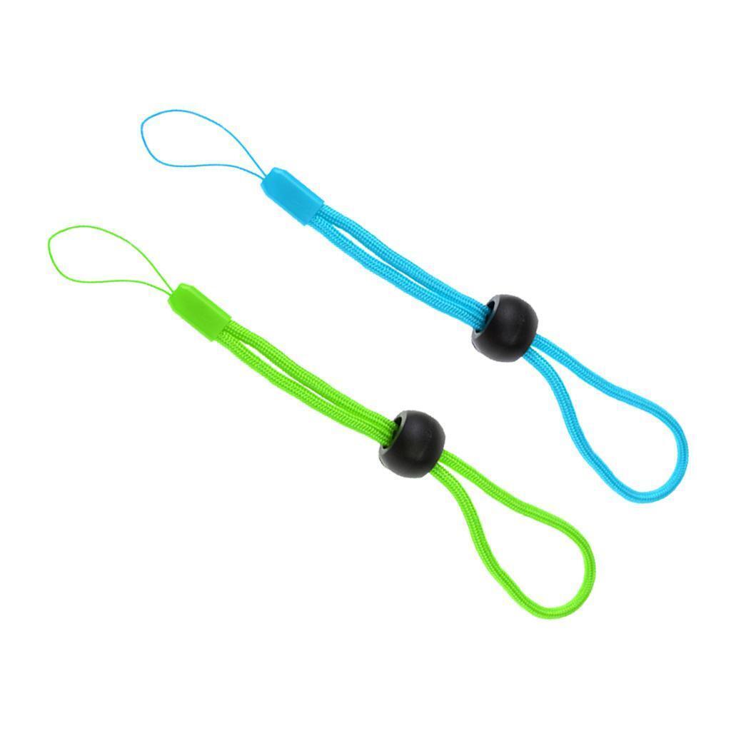 2Pcs Adjustable Diving Anti-lost Lanyard Wrist Strap for Camera Green+Blue