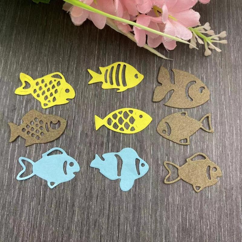 Metal Cartoon Cat Fish Cutting Dies Stencil Scrapbook Album Paper Card Template